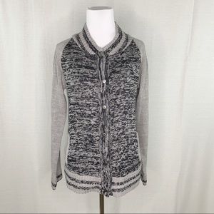 Yoki snap button gray cardigan sweater